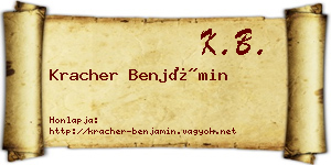Kracher Benjámin névjegykártya